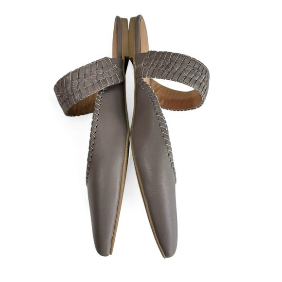 Jack Rogers Tinsley Pointed Slides Mules | Gray Whipstitch 8.5 Leather - Picture 5 of 11